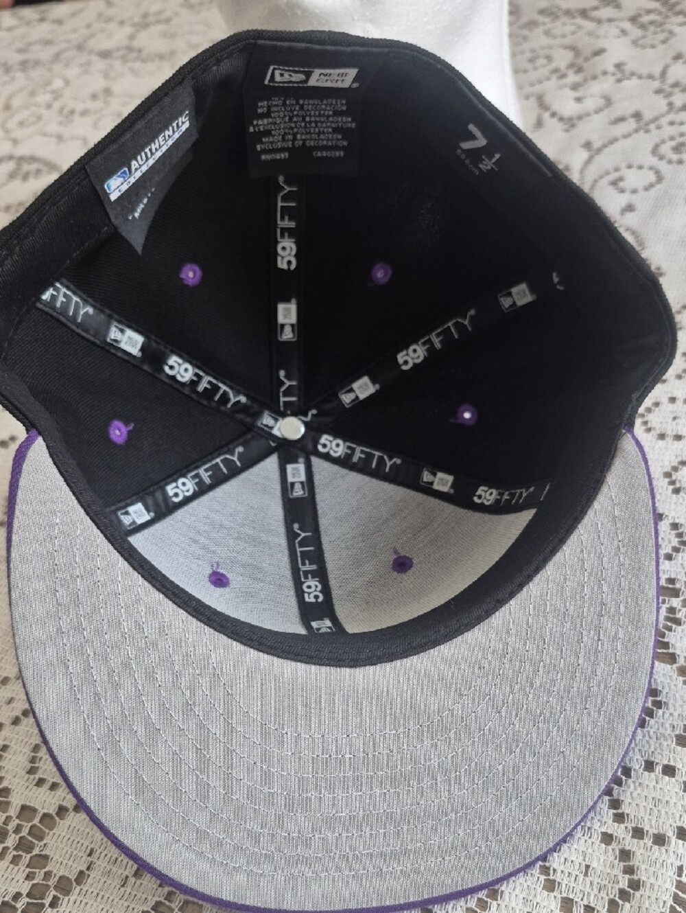 New Era Black and Purple 59FIFTY Fitted Cap - Picture 6 of 9